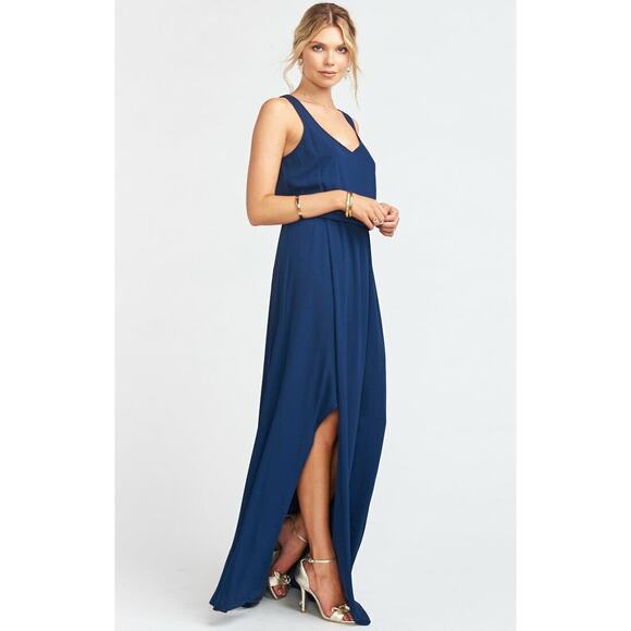 Show Me Your Mumu Kendall Maxi Dress in Rich Navy Crisp S NWT - Picture 1 of 6